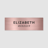 Moderne Rose Gold Namensschild (Vorderseite)