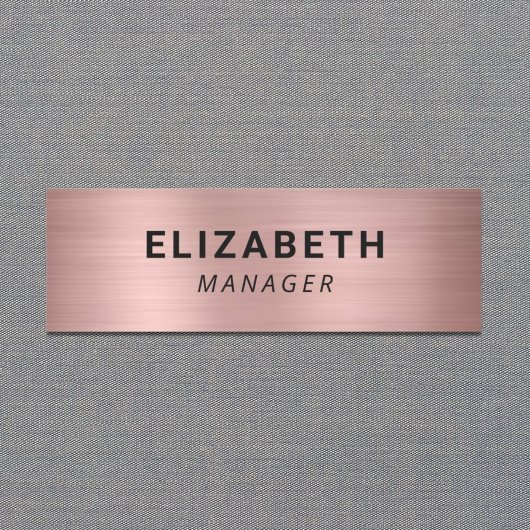 Moderne Rose Gold Namensschild