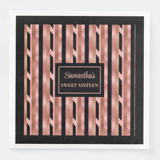 Moderne Rose Gold Napkins Trendy Table Organisator Serviette (Vorderseite)