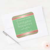 Moderne Rose Gold Packing Labels Light Green Mint Quadratischer Aufkleber (Umschlag)