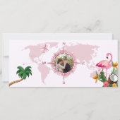 Moderne Rose Gold Passport Save the Date Einladung (Rückseite)