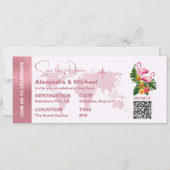 Moderne Rose Gold Passport Save the Date Einladung (Vorderseite)