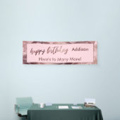 Moderne Rose Gold Pastellfarben Rosa Marmor Happy Banner (Messeveranstaltung)