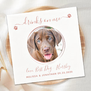 Moderne Rose Gold personalisieren Haustiere Foto H Serviette