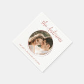 Moderne Rose Gold Personalisiertes Foto Hochzeit Serviette (Ecke)