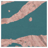 Moderne Rose Gold Pfau Aquamarin Marmor Stoff (Nahaufnahme)