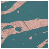 Moderne Rose Gold Pfau Aquamarin Marmor Stoff (Muster)