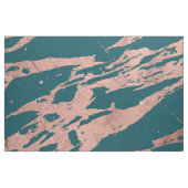 Moderne Rose Gold Pfau Aquamarin Marmor Stoff (Fat Quarter (45,7 x 55,9 cm))