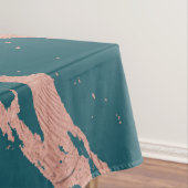 Moderne Rose Gold Pfau Aquamarin Marmor Tischdecke (Beispiel)