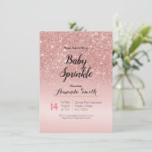 Moderne Rose Gold Pink Baby Sprinkle Einladung (Stehend Vorderseite)