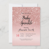 Moderne Rose Gold Pink Baby Sprinkle Einladung (Vorderseite)
