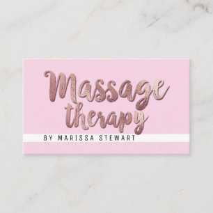 Moderne Rose Gold Pink einfache Massagetherapeutin Visitenkarte