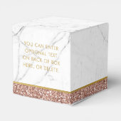 Moderne Rose Gold Pink Glitzer Marmorxo Geschenkschachtel (Rückseite)