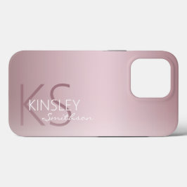 Moderne Rose Gold Pink Personalisiert Monogram Case-Mate iPhone Hülle