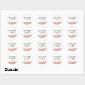 Moderne Rose Gold Pinselsticker Runder Aufkleber (Blatt)