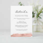Moderne Rose Gold Pinselstrich Hochzeitskarte Begleitkarte (Stehend Vorderseite)