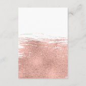 Moderne Rose Gold Pinselstrich Hochzeitskarte Begleitkarte (Rückseite)