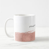 Moderne Rose Gold Pinselstrich Kaffeemaschine Tass Kaffeetasse (Links)