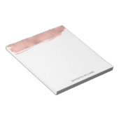 Moderne Rose Gold Pinselstrich Notepad Notizblock (angewinkelt)