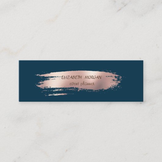 Moderne Rose Gold Pinselstriche, einfach Mini Visitenkarte (Vorderseite)