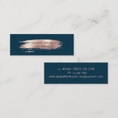 Moderne Rose Gold Pinselstriche, einfach Mini Visitenkarte (Vorne/Hinten)