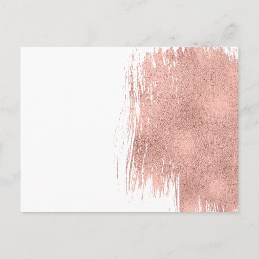 Moderne Rose Gold Pinselstriche für Bride Card Hinweiskarte (Rückseite)