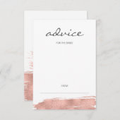 Moderne Rose Gold Pinselstriche für Bride Card Hinweiskarte (Vorne/Hinten)