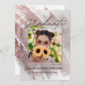 Moderne Rose Gold Pinselstriche Graduierungsparty Einladung (Vorne/Hinten)