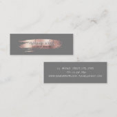 Moderne Rose Gold Pinselstriche, Makeup Artist Mini Visitenkarte (Vorne/Hinten)