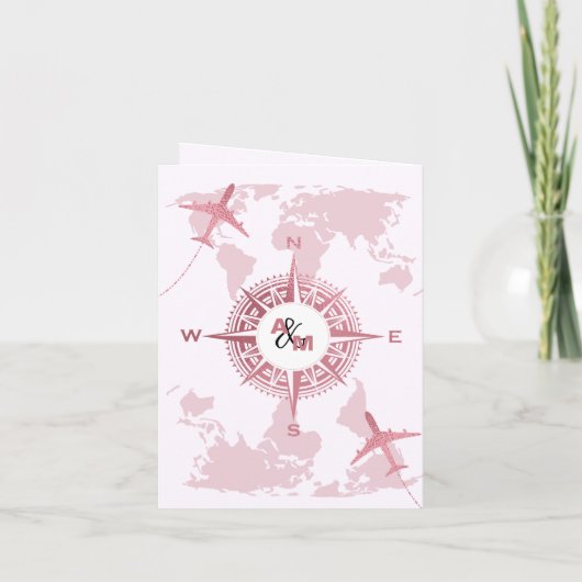 Moderne Rose Gold Reisepass Hochzeit Einladung (Rückseite)