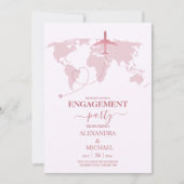 Moderne Rose Gold Reisepass-Verlobung Einladung (Vorderseite)