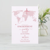 Moderne Rose Gold Reisepass-Verlobung Einladung (Stehend Vorderseite)