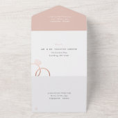 Moderne Rose Gold Rings Blush Wedding All In One Einladung (Außenbereich)