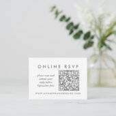 Moderne Rose Gold Rings Hochzeiten Online QR Code  Begleitkarte (Stehend Vorderseite)