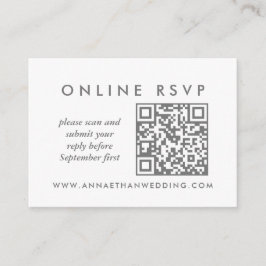 Moderne Rose Gold Rings Hochzeiten Online QR Code  Begleitkarte