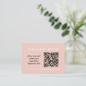 Moderne Rose Gold Rings Hochzeiten Online QR Code  Begleitkarte (Stehend Vorderseite)