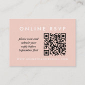 Moderne Rose Gold Rings Hochzeiten Online QR Code  Begleitkarte (Vorderseite)