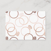 Moderne Rose Gold Rings Hochzeitfehler Begleitkarte (Rückseite)