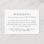 Moderne Rose Gold Rings Hochzeitfehler Begleitkarte (Vorderseite)