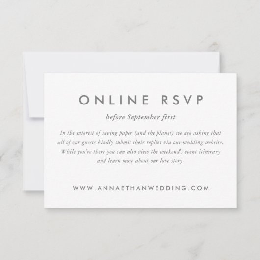 Moderne Rose Gold Rings Wedeln Online RSVP Card (Vorderseite)