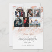 Moderne Rose Gold rosa Marmormor Gedenkfeier Dankeskarte (Rückseite)