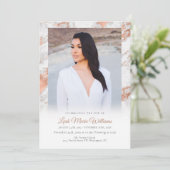 Moderne Rose Gold rosa Marmormor Gedenkfeier Programm (Stehend Vorderseite)