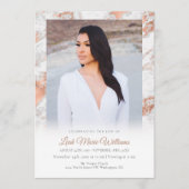 Moderne Rose Gold rosa Marmormor Gedenkfeier Programm (Vorderseite)