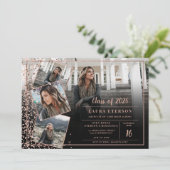 Moderne Rose Gold schick minimalistisch Foto Absch Einladung (Stehend Vorderseite)