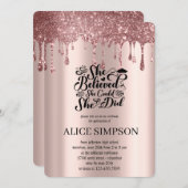 Moderne Rose Gold schick minimalistisch Foto Absch Einladung (Vorne/Hinten)