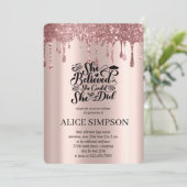 Moderne Rose Gold schick minimalistisch Foto Absch Einladung (Stehend Vorderseite)