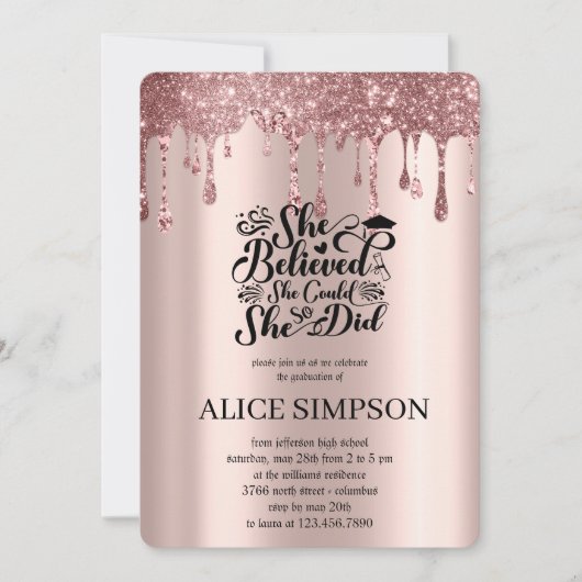 Moderne Rose Gold schick minimalistisch Foto Absch Einladung (Vorderseite)