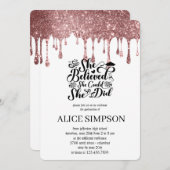 Moderne Rose Gold schick minimalistisch Foto Absch Einladung (Vorne/Hinten)