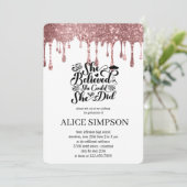 Moderne Rose Gold schick minimalistisch Foto Absch Einladung (Stehend Vorderseite)