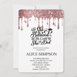 Moderne Rose Gold schick minimalistisch Foto Absch Einladung